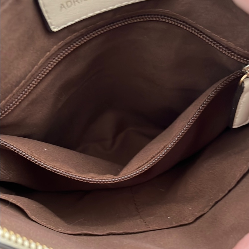 Adrienne Vittadini Brown and Gold Crossbody Bag with Structured Design-09 - Picture 9 of 13